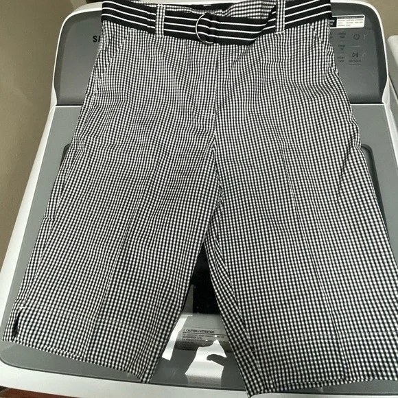 Kim Rogers Black and White Gingham Shorts NWOT - Picture 2 of 8